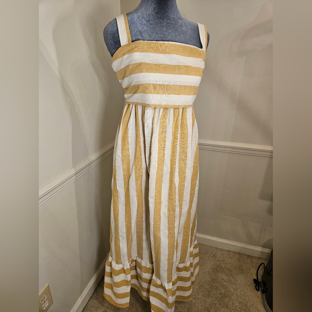 Striped Yellow and White Women's Dress